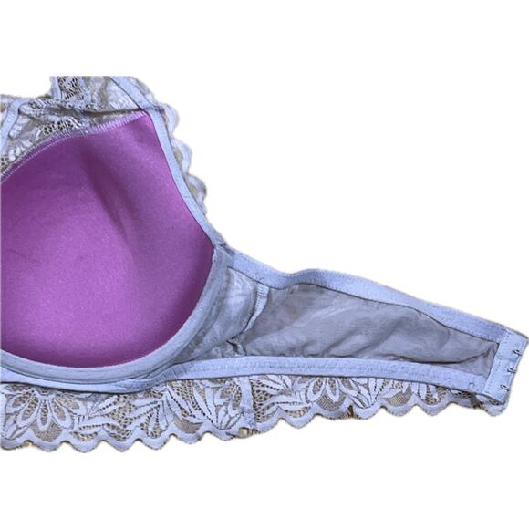 Victoria’s Secret PINK Beige Floral Lace Bralette 36B Push-Up Romantic Lingerie - Picture 5 of 14